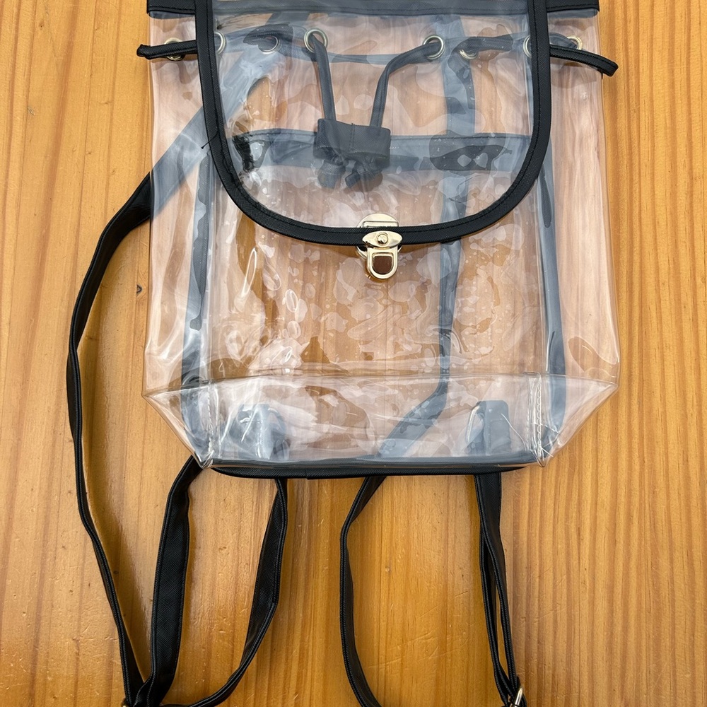 Clear and Black Trim Backpack